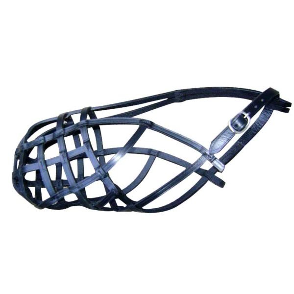Black Leather Basket Muzzle