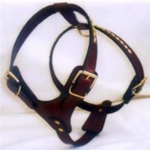 Brown Strong Leather Dog Harness
