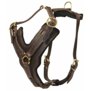 Brown Leather Heavy Duty Dog Harness
