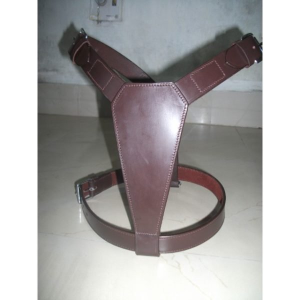 Heavy Duty Brown Leather Dog Harness