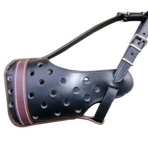 Black Leather Dog Training Muzzle