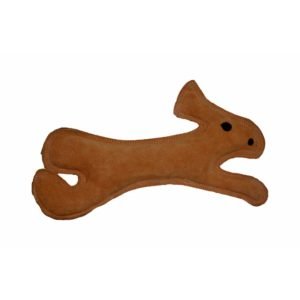Leather Squeaky Rabbit Dog Toy
