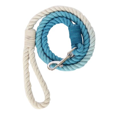 Blue White Ombre Cotton Dog Leash