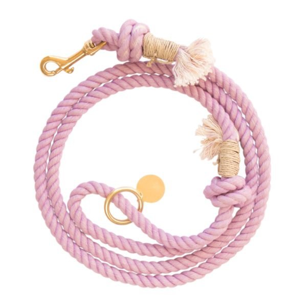 Pink Cotton Rope Dog leash