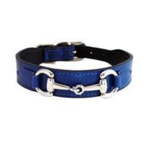 Blue Leather Dog Collars