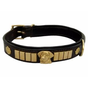 Bulldog Leather Dog Collar