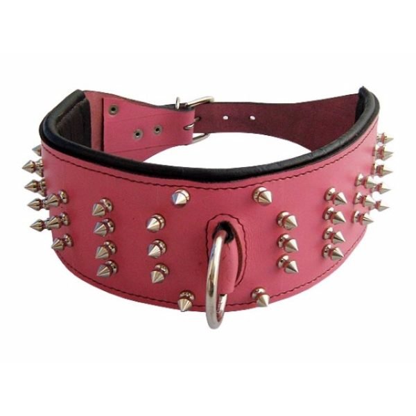 Extra Wide Leather Dog Collars Spiked