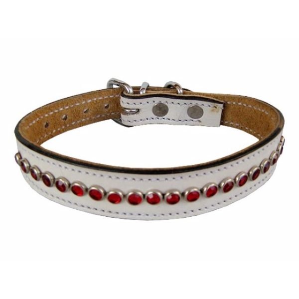 White Leather Dog Collars