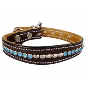 Gemstones Leather Dogs Collar India