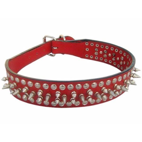 Red Spiked Pitbulls Dog Collar