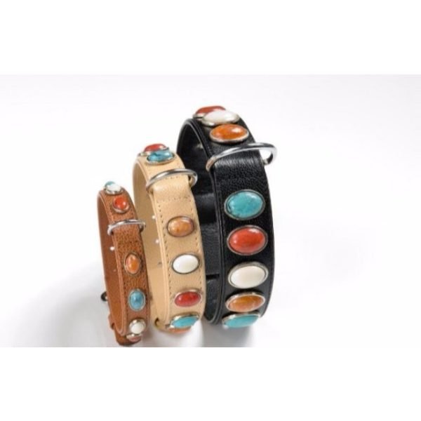 Leather Gemstone Dog Collars