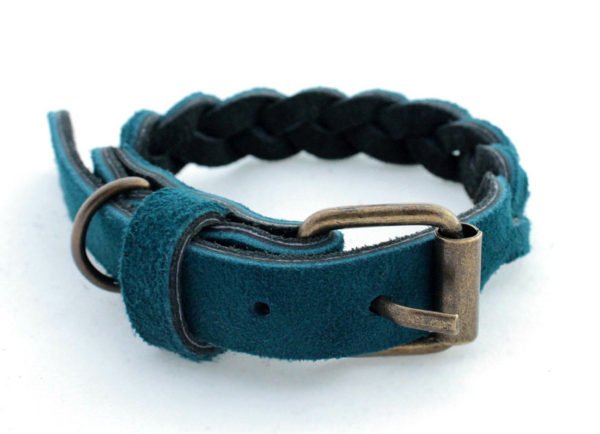 Braided Leather Dog Collar