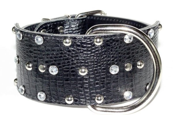 Crystal Leather Dog Collar