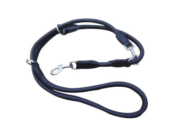 adjustable leather plain dog leash