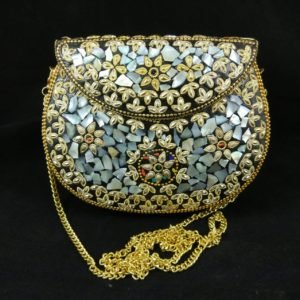 Stone Mosaic Clutch Bag Handmade