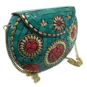 Green Mosaic Evening Clutch Bags