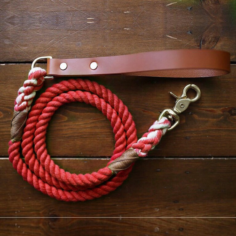 Rust Dog Rope Lead Cotton Red Dog Rope Lead: Durable and Stylish Leash