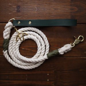 Cotton White Dog Rope Lead