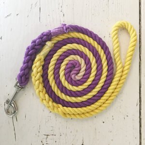 Purple Yellow Rope Dog Leash