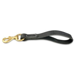 Black Leather Short Dog Leash