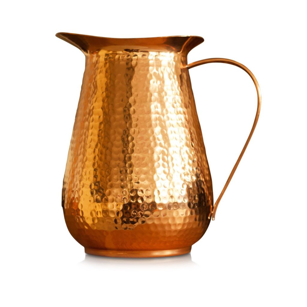 Copper Hammered Water Jug Pitcher