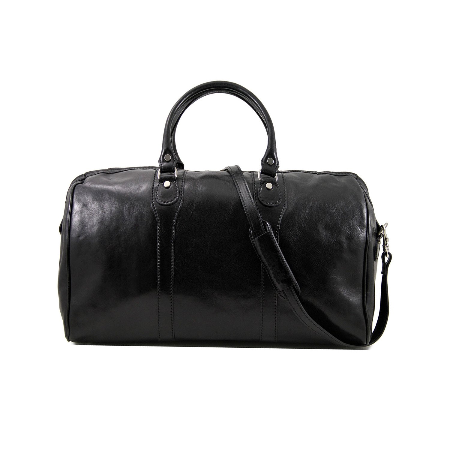 Black Pure Leather Designer Duffel Bag For Ladies