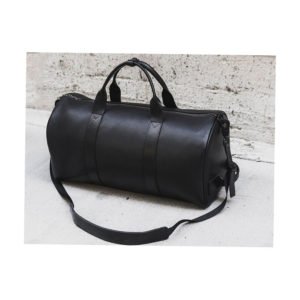 Black Color Leather Travel Duffel Bags Manufacturers India