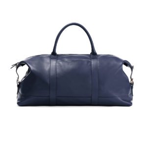 blue fashion leather duffel handbag
