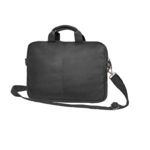 Black Handmade Pure Leather Laptop Bags For Ladies