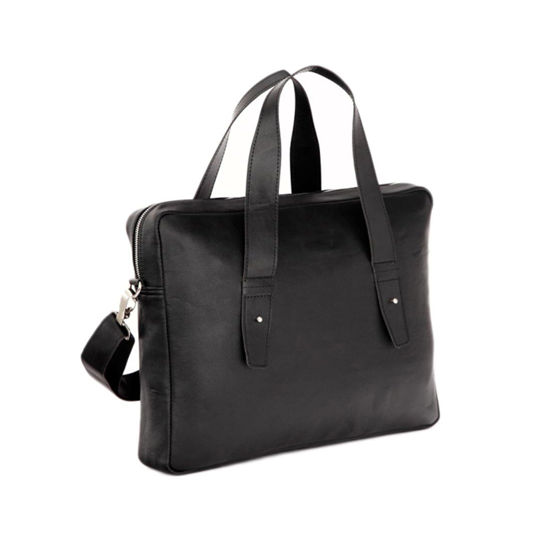 Black Leather Womens Stylish Laptop Bags Manufacturer