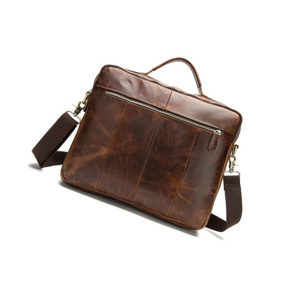 Leather work laptop bags for men