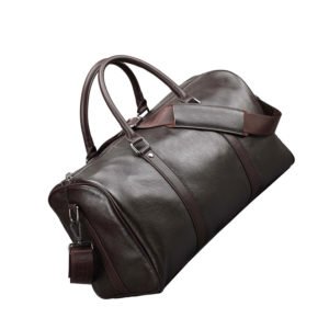 Dark Brown Luxury Travel Duffle Bag Leather