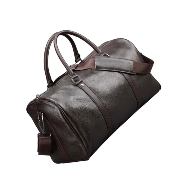 Dark Brown Luxury Travel Duffle Bag Leather