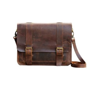 Leather Messenger Bag Vintage Style