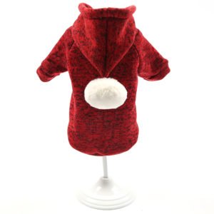 Dark Red Cotton Large Dog Coats for Winter