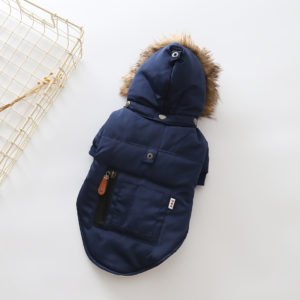 Dark Blue Designer Small Winter Coat Jacket