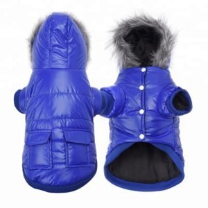 Deep Blue Polyester Dog Coat Jacket