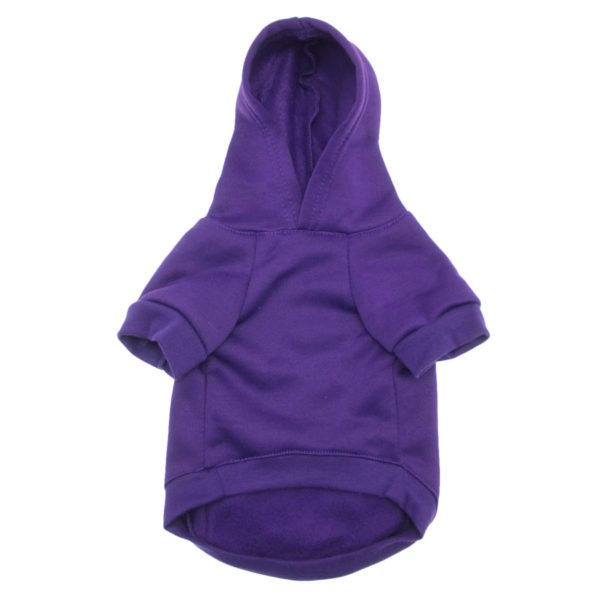 Cotton Fleece Blue Plain Dog Hoodies - Image 2