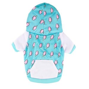 Ice Cream Printed Pattern Coral Blue Dog Hoodies