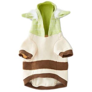 White Brown Cotton Large Dog Hoodies with Ears