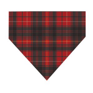 Red Black Plaid Pattern Cotton Dog Bandana