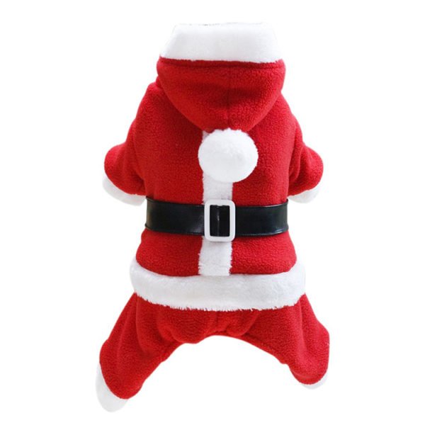 Cotton Winter Christmas Santa Dog Hoodie Clothes
