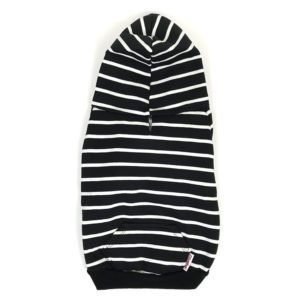 Black White Stripe Zip Up Dog Hoodie Clothes