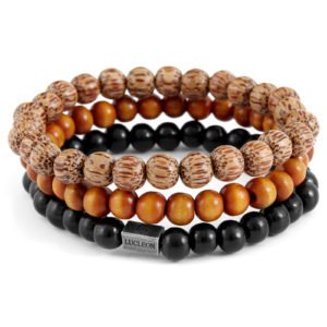 BLACK AND BROWN BEAD BRACELET