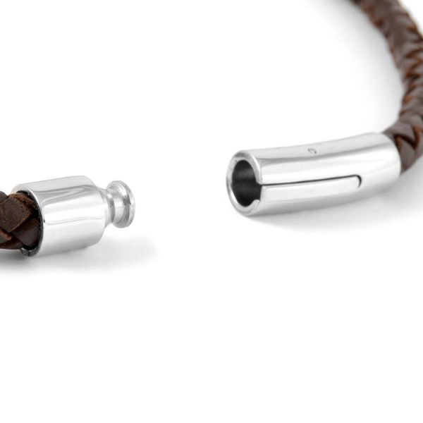 HANDMADE TWIST DARK BROWN LEATHER MEN'S BRACELET