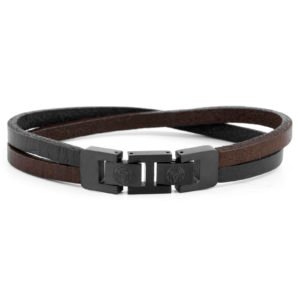 Adjustable Twisted Leather Roy Single Wrap Bracelet