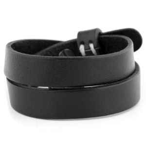 NATURAL BLACK TWIST LEATHER BRACELET