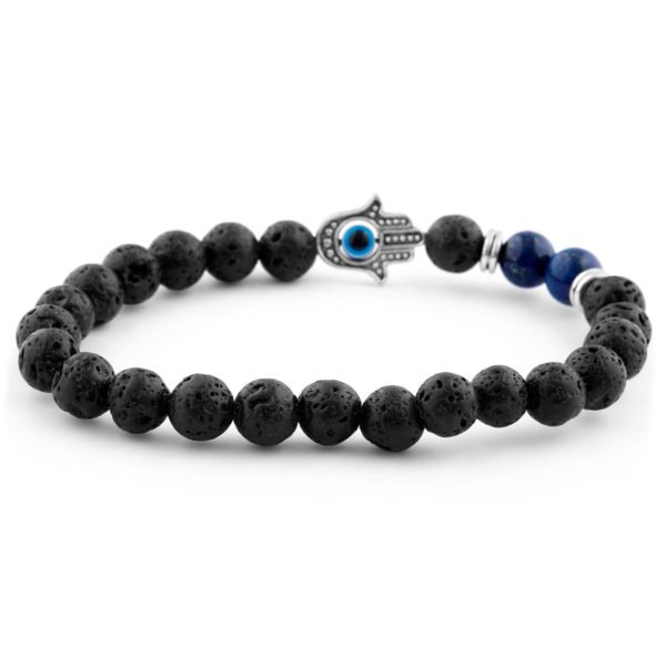BLUE LAVA MAN'S BEAD BRACELET - Image 3