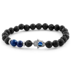 BLUE LAVA MAN'S BEAD BRACELET