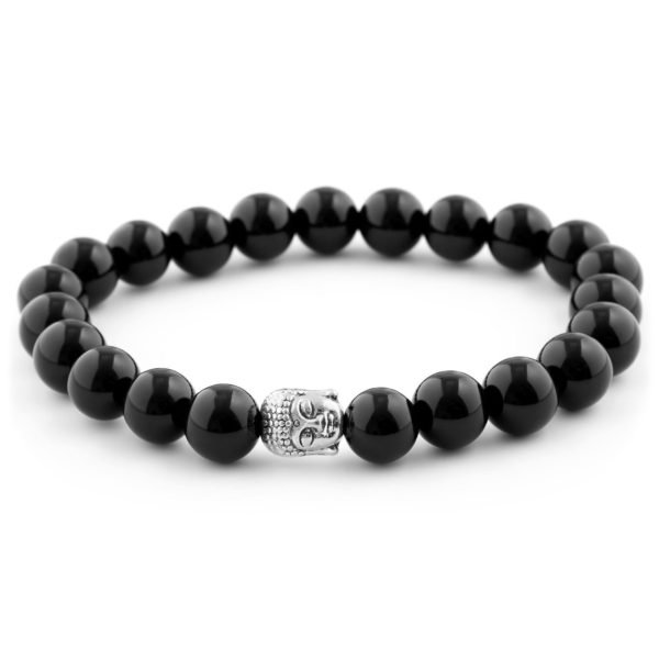 BIG BLACK HOMAGE TO BUDDHA BEAD BRACELET